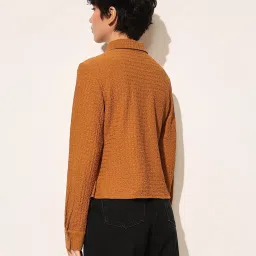 Only Brown Polyester Solid Long Sleeves Shirt image 2