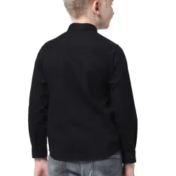 Jack & Jones Junior Black Cotton Regular Fit Full Sleeves Shirt image 2