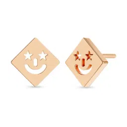 Kisna Diamond & Gold Jewellery 18k (750) Rose Gold Earrings for Women-picture-28