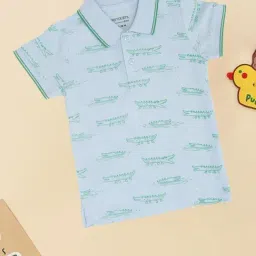 Pantaloons Baby Boys Airy Blue Printed Polo T-Shirt-image-28