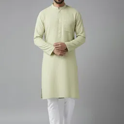 Yugnik Cotton Mandarin Collar Straight Kurta-picture-12