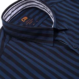 Peter England Casuals Men Spread Collar Vertical Striped Cotton Slim Fit Casual Shirt image 5