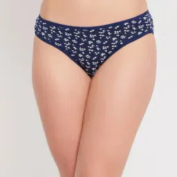 Clovia Navy Lace Regular Fit Floral Panties-image-75