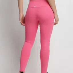 Reebok Pink Slim Fit Logo Printed Tights image 2