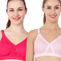Floret Multicolor Non Wired Non Padded Full Coverage Bra (Pack Of 2)-picture-11