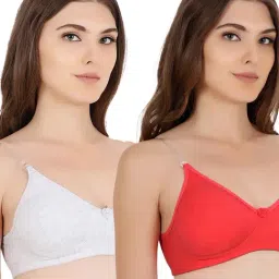 Floret Multicolor Non Wired Non Padded T-Shirt Bra (Pack Of 2)-picture-26