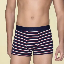 XYXX Black Noir & Cardinal Blue Slim Fit Striped Trunks - Pack Of 2 image 2