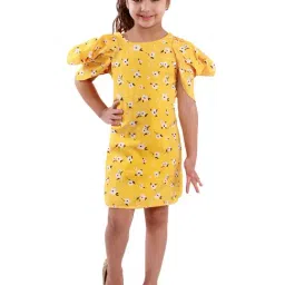 KidsDew Kids Yellow Floral Print Dress-image-66