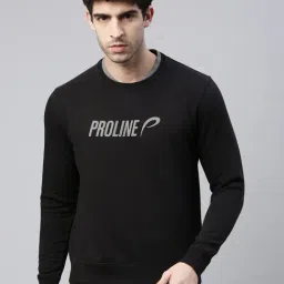 Proline Active Black Cotton Comfort Fit Printed Sweatshirts-picture-16