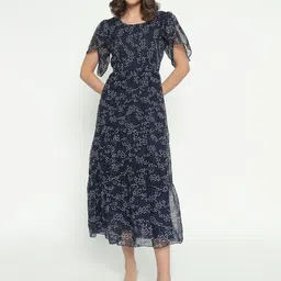 Raiyani Fashion Printed Georgette Fit & Flare Midi Dress-picture-19