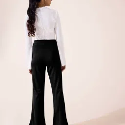 Go Colors! Black High Rise Bootcut Trousers image 2