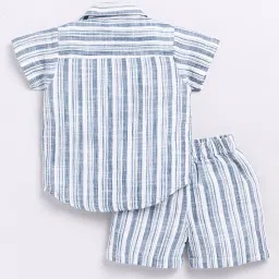 Clt.s Kids Blue Striped Shirt with Shorts image 2