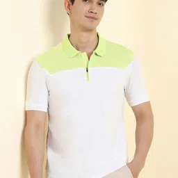 Allen Solly Men Colourblocked Polo Collar Extended Sleeves Pockets T-shirt-picture-52
