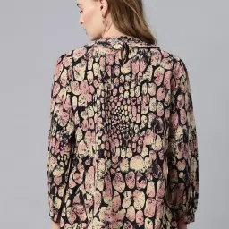 Cottinfab Beige & Black Printed Top image 2