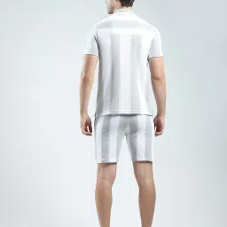 Monte Carlo Grey Cotton Regular Fit Striped Co-Ord Set image 2