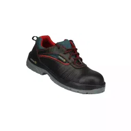 Mallcom Steel Toe Safety Shoes Low Ankle PU Sole Double Density Black Grain Leather Size UK 9, Devon image 1