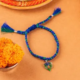 kicky and Perky 925 Sterling Silver Krishna Colourful Lumba Rakhi-image-97