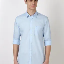 Peter England Casuals Blue Cotton Slim Fit Shirt-picture-13