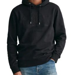 Gant Black Regular Fit Embriodery Hooded Sweatshirt-picture-16