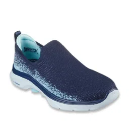 Skechers Women's GO WALK 7 Navy & Aqua Walking Shoes image 2