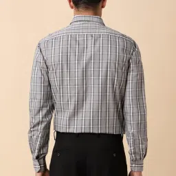 Allen Solly Grey Cotton Slim Fit Checks Shirt image 2