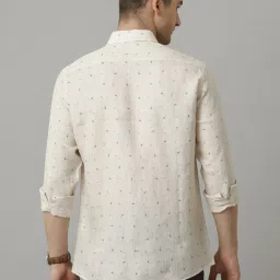 Linen Club Brown Linen Contemporary Fit Printed Shirt image 2
