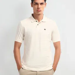 Arrow Sport Beige Cotton Regular Fit Striped Polo T-Shirt-picture-38