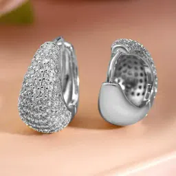 Rubans Silver Cubic Zirconia Studded Drop Earring-picture-25