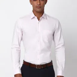 Peter England Pink Cotton Slim Fit Printed Shirt-picture-29