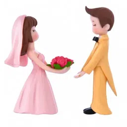 Tayhaa Multicolor Plastic Eternally Yours Wedding Couple Showpiece - Set of 2 image 4