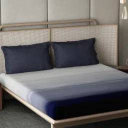 DDECOR Live beautiful Grey Cotton Abstract 210 TC Double Flat Bedsheet with 2 Pillow Covers image 2