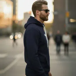 Mack Jonney Navy Regular Fit Printed Hoodie image 3