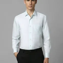 Louis Philippe Blue Cotton Regular Fit Texture Shirt-picture-18