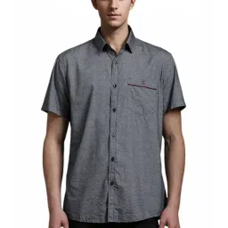 Louis Philippe black Geometric Shirts-image-0