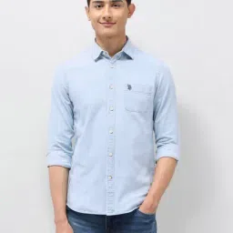 U.S. Polo Assn. Denim Co. Blue Cotton Regular Fit Shirt-picture-38