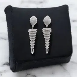 Rihi by P.C. Chandra Jewellers 925 Sterling Silver Round Layered Drop Earrings-picture-28