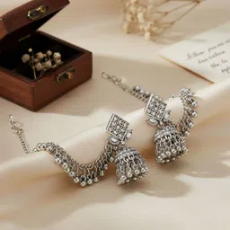 PRIVIU Geometric Jhumkas Earrings-image-8