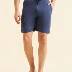 Sweet Dreams Navy Melange Regular Fit Printed Lounge Shorts-picture-17