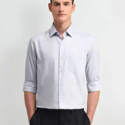 Arrow Medium Grey Cotton Slim Fit Printed Shirt-picture-22