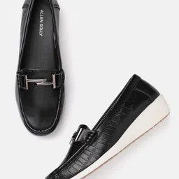 Allen Solly Women Croc Textured Horsebit Loafers-picture-20