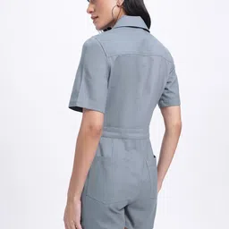 glitchez Expedition Worthy Twill Weave Slim Fit Zip-Up Playsuit image 2