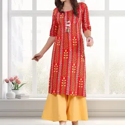 SZN Women Ethnic Motifs Crepe Straight Kurtas-picture-28