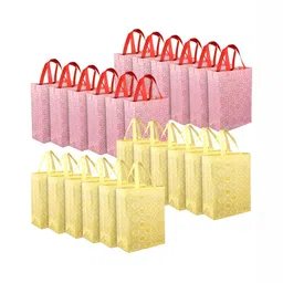 Kuber Industries 24-Pcs Ethnic Motifs Printed Shopper Tote Bag image 5