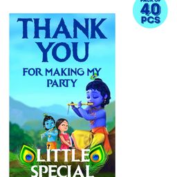 Zyozi Little Krishna Theme Thank You for Making My Party Little Special Tags for Birthday Blue - Pack of 40-picture-34