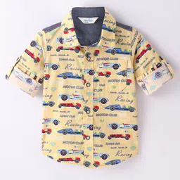 INFINITY Full Sleeves Vehicle Printed Shirt - Yellow-picture-21