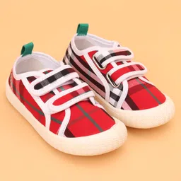 Cute Walk by Babyhug Velcro Closure Checks Casual Shoes - Red-picture-16