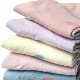 NEXT2SKIN Cotton Spandex Knit Pack Of 3 Polka Dots Designed Socks - Baby Pink Cream & Violet image 2