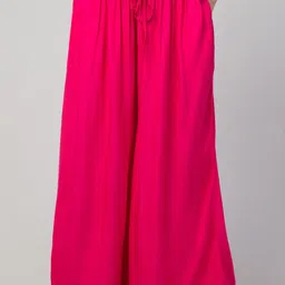 FAMBEE Women Flared Knitted Palazzos-image-63