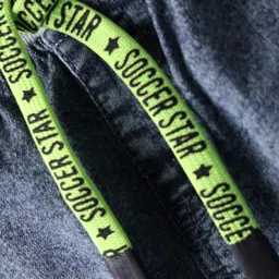 Babyhug Denim Full Length Washed Jeans With Stretch & Cargo Pockets - Blue image 3