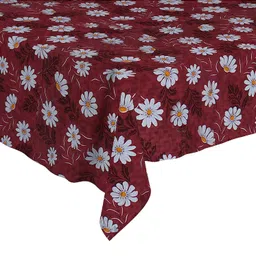 Dakshya Industries PVC Waterproof 6 Seater Dining Table Cover - Maroon image 4